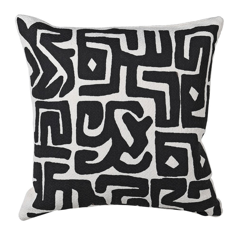 45x45 Monochrome Geometric Cushion