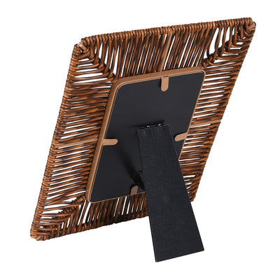 Dark Brown Rattan Effect Photo Frame
