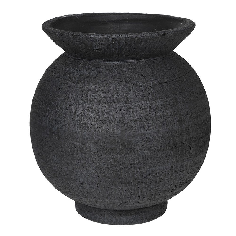 Black Terracotta Bulbous Vase