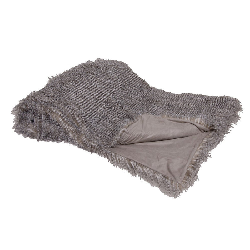 Brown Speckled Faux Fur Throw 140x180cm
