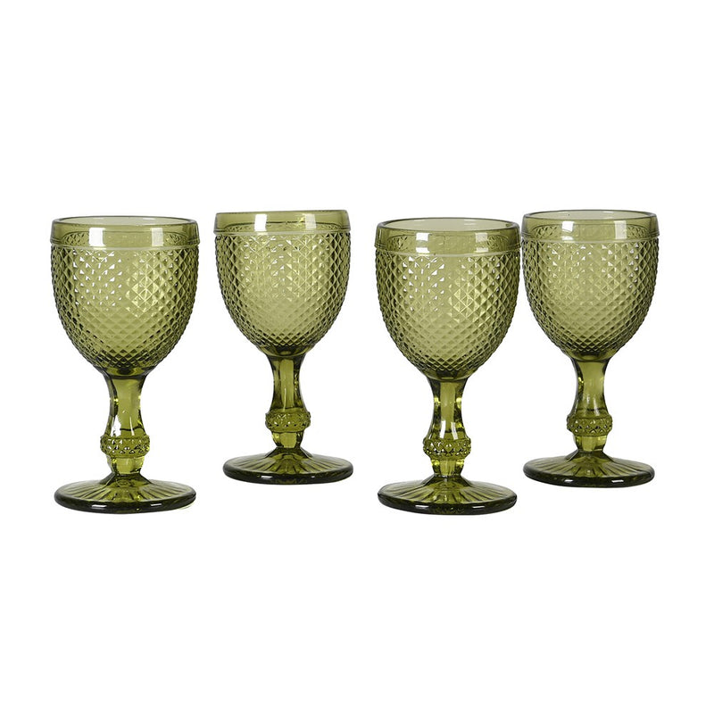 Olive Textured Wine Glass