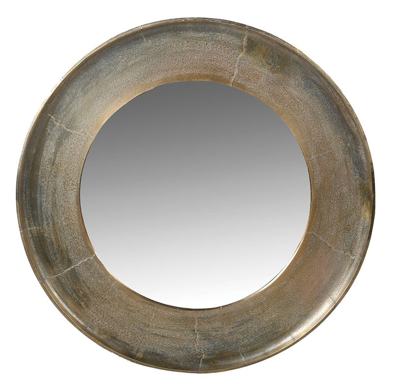 Antique Brass Round Wall Mirror
