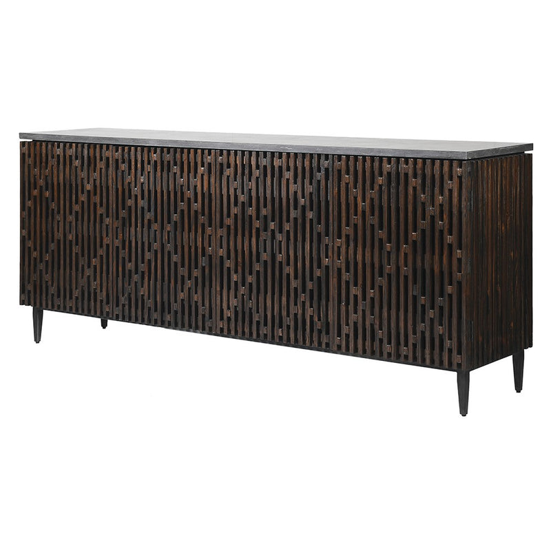 Dark Lattice 4 Door Sideboard