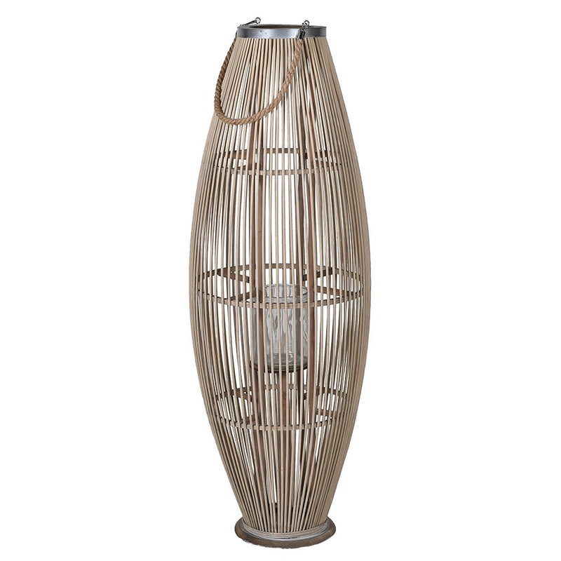 105cm Slim Oval Bamboo Lantern