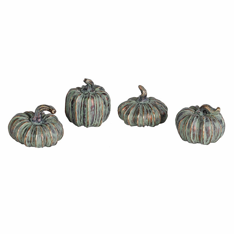 S/4 Verdigris Mixed Pumpkin Ornaments