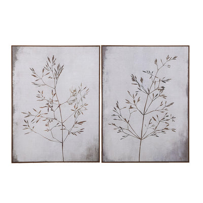 S/2 Grey Autumnal Trees Canvas'
