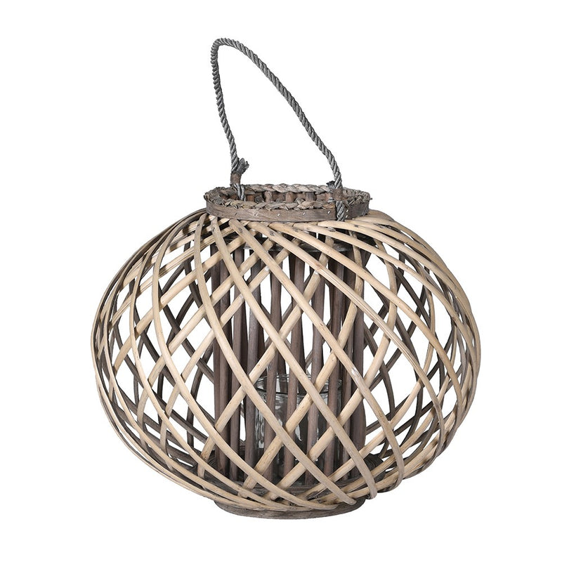 Round Squat Grey Willow Lantern