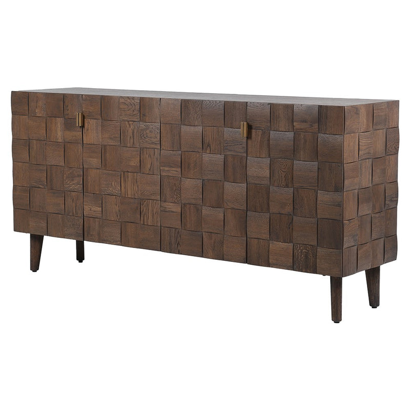 Oak 4 Door Squares Sideboard