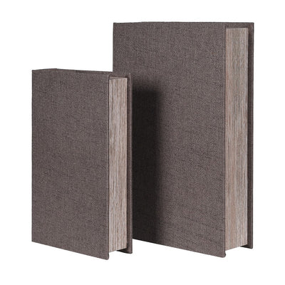 S/2 Grey Woven Book Boxes