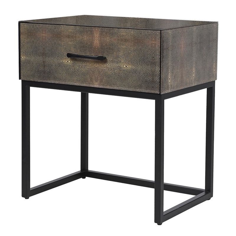 Shagreen One Drawer Bedside Table