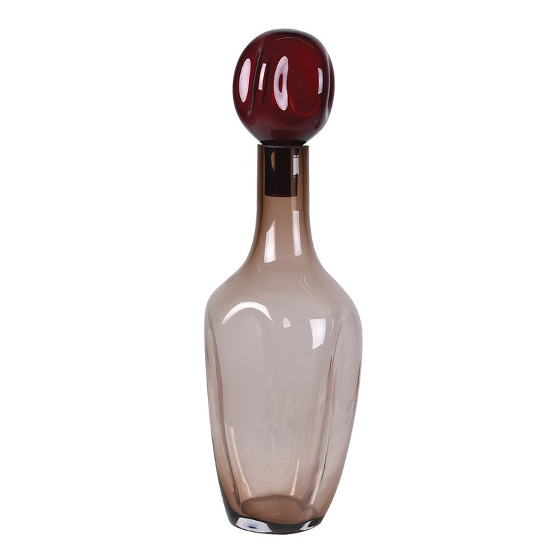 Large Glass Red Tint Bottle Vase