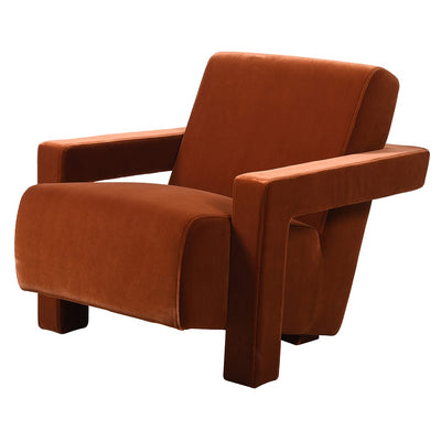 Burnt Sienna Velvet Armchair