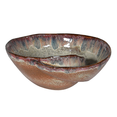 Brown Ombre Glazed Shell Bowl