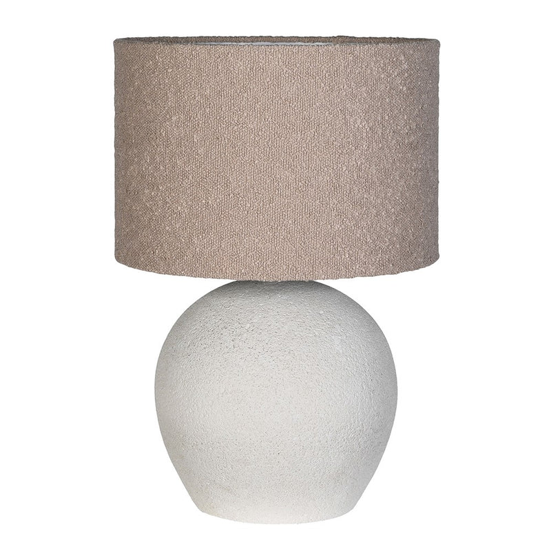 White Stoneware Dimpled Table Lamp W/Shade
