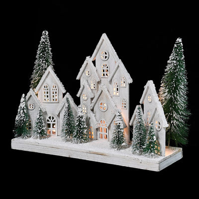 LED Snowy Village Scene