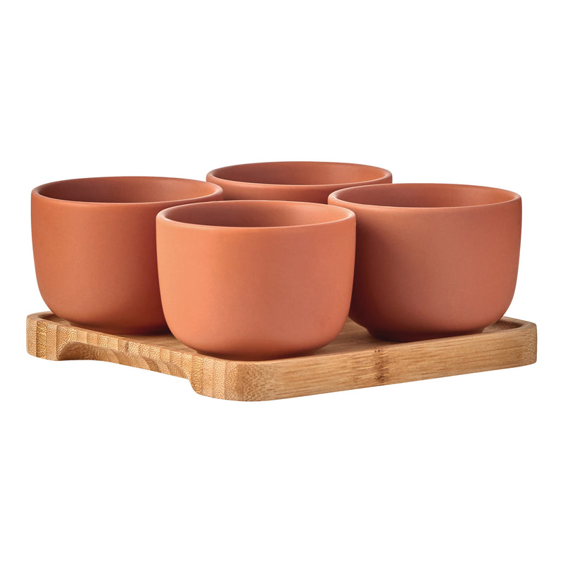 S/4 Matte Terracotta Round Share Bowls