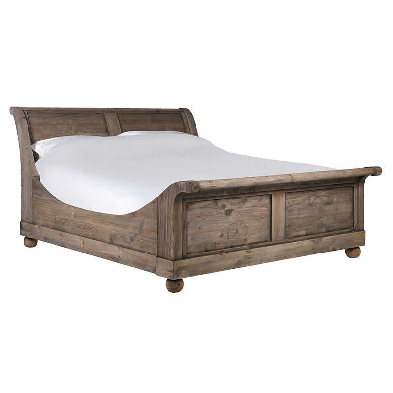 Super King Sleigh Pine Bed