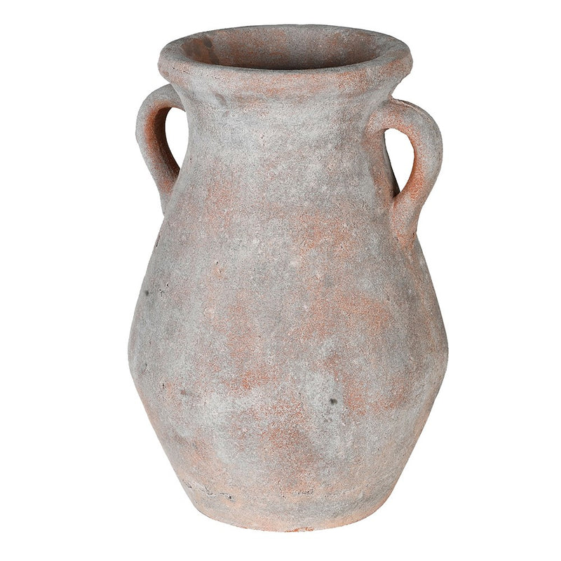 Distressed Terracotta Vase W/ Handles