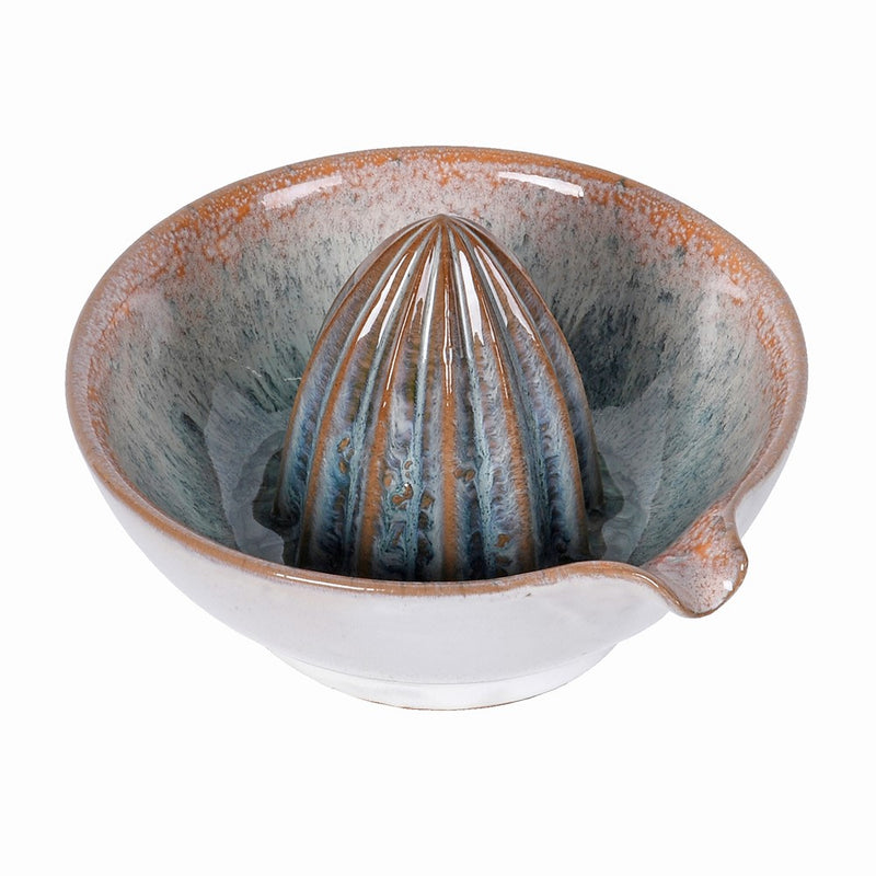 White & Blue Ombre Glazed Ceramic Juicer