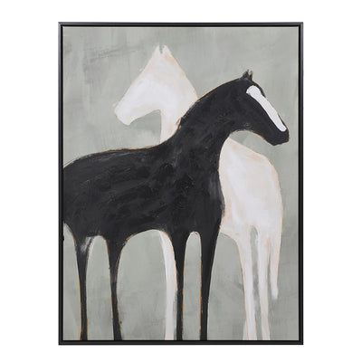 Black & White Stallion Canvas