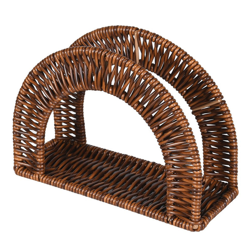 Dark Brown Rattan Effect Letter Holder