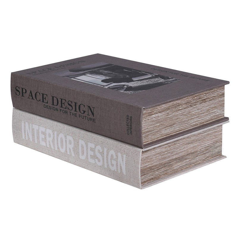 S/2 Neutral Interior Design Book Boxes