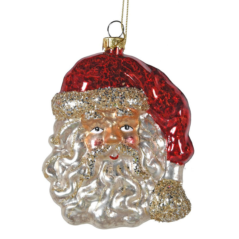 Glass Santa Head Bauble