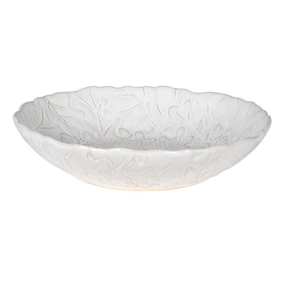 White Oak Leaf Ceramic Serving Bowl