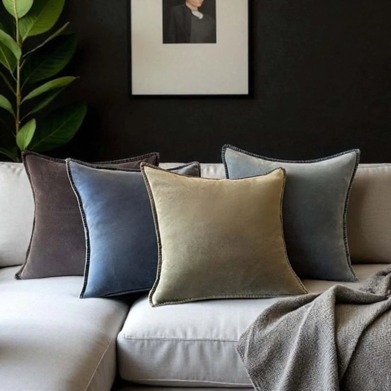 Denim Blue Velvet Cushion 50x50cm