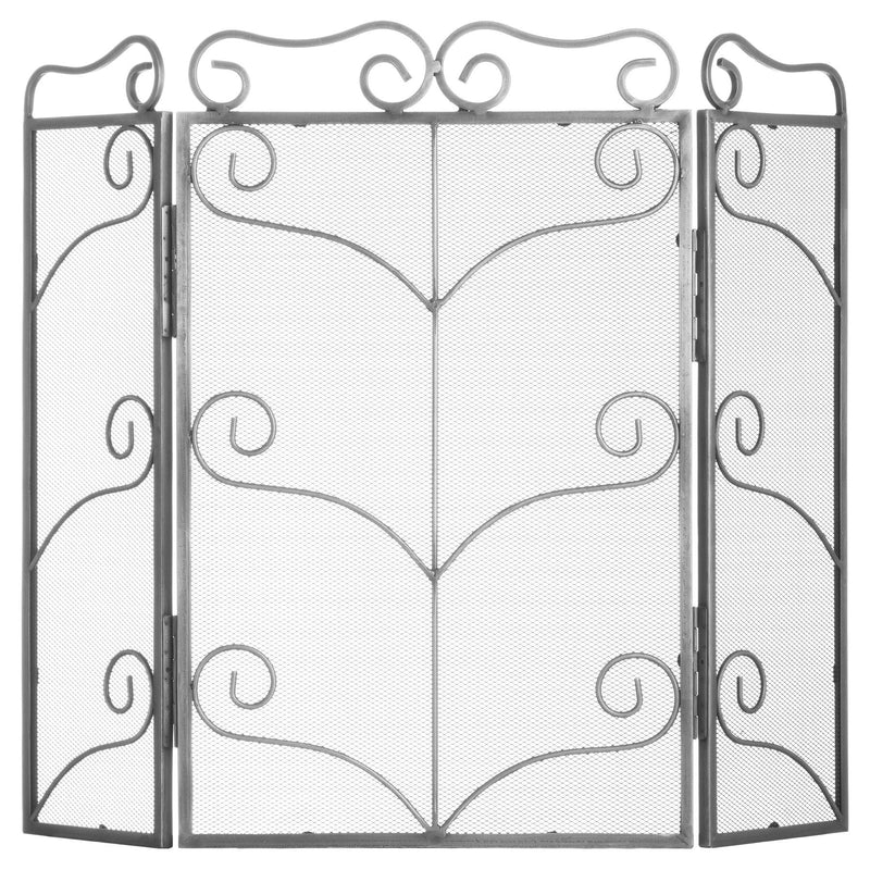 Large Antique Silver Fire Screen