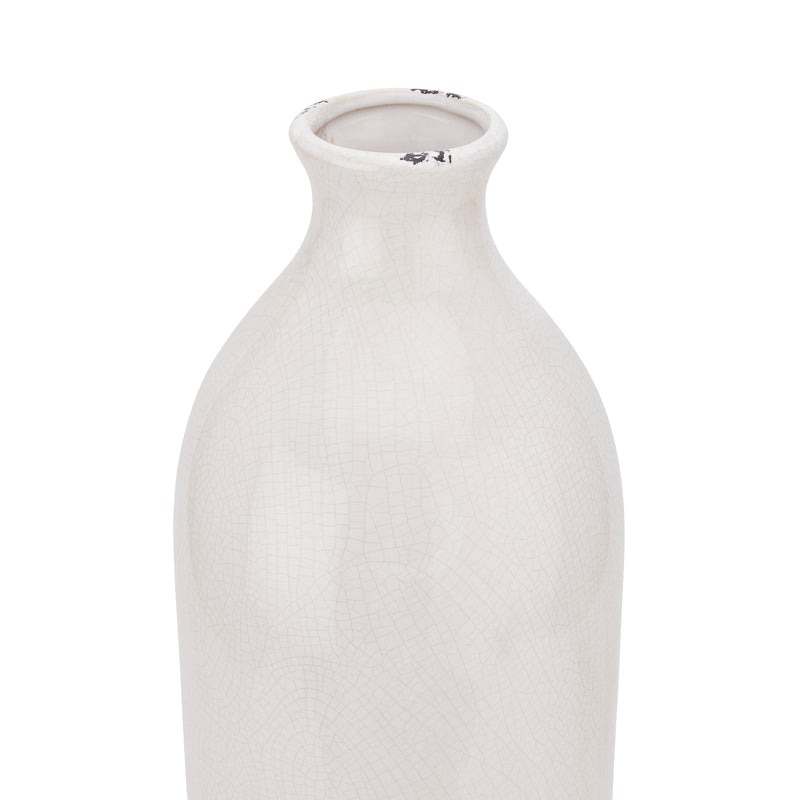 Tall Cream Glazed Ceramic Vase