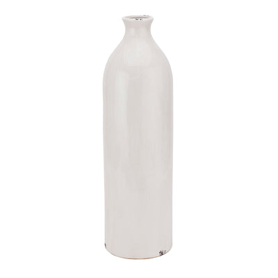 Tall Cream Glazed Ceramic Vase