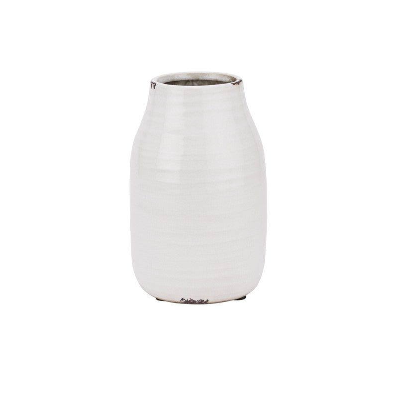 Stef Glazed White Vase