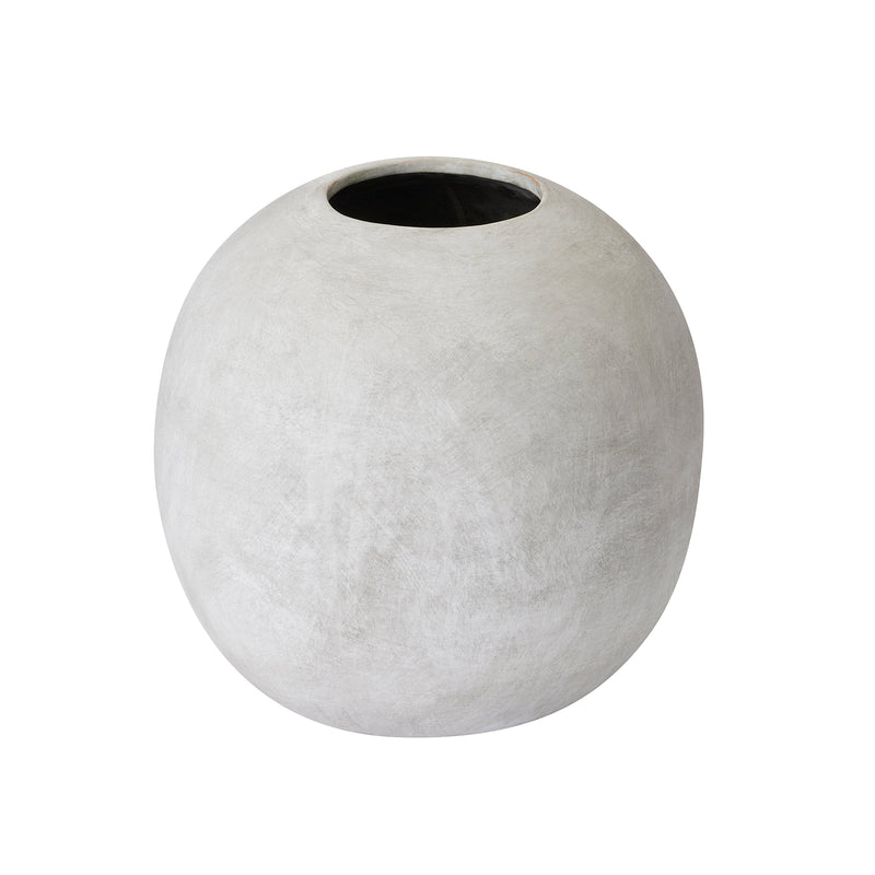 Light Grey Globe Stone Vase