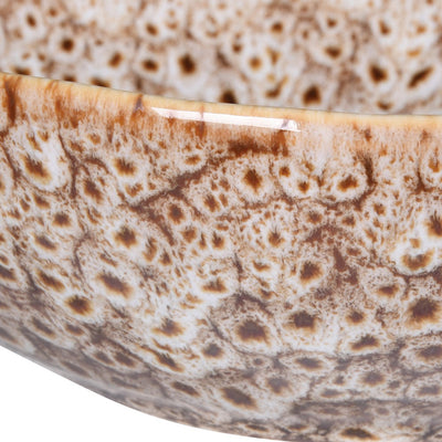 Brown Glazed Speckled Large Bowl