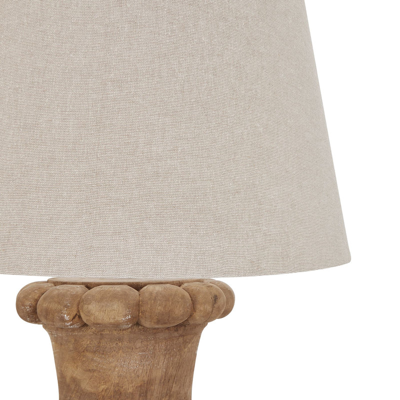 Natural Wash Fluted Lamp With Linen Shade