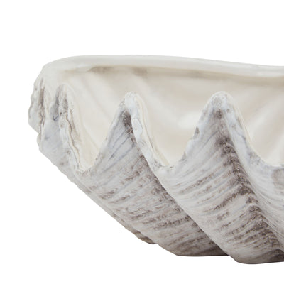 Medium Ceramic Grey Shell Bowl