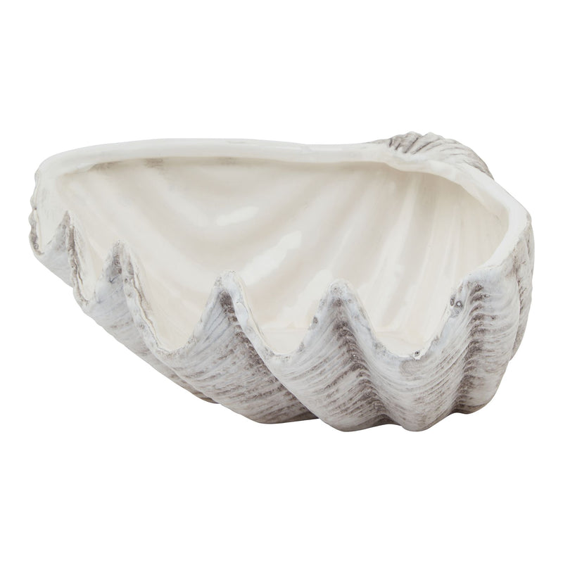 Medium Ceramic Grey Shell Bowl