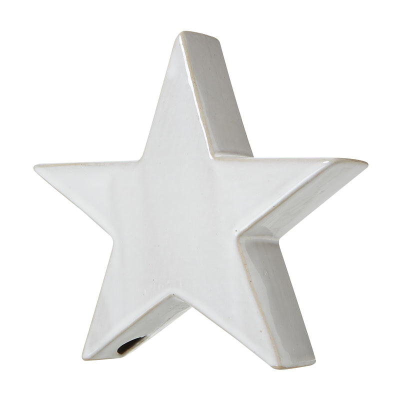 Large White Ceramic Standing Star Decoration