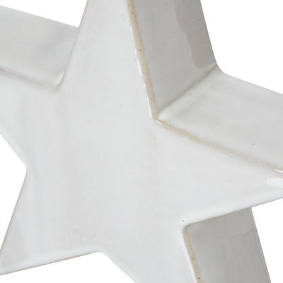 Large White Ceramic Standing Star Decoration