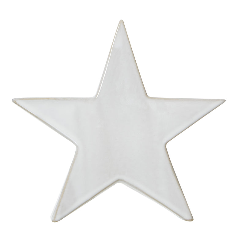 Large White Ceramic Standing Star Decoration