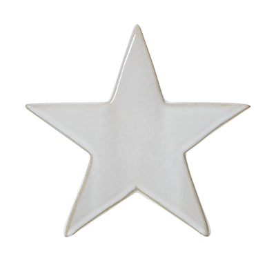 Medium White Ceramic Standing Star Decoration