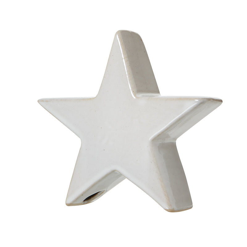 Small White Ceramic Standing Star Decoration
