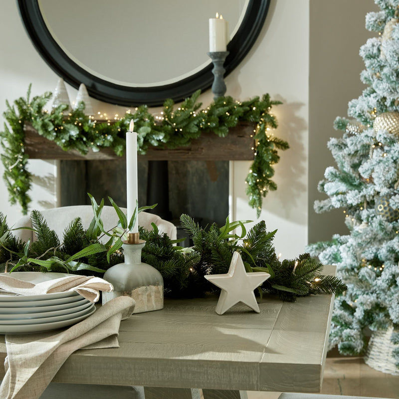 Small White Ceramic Standing Star Decoration