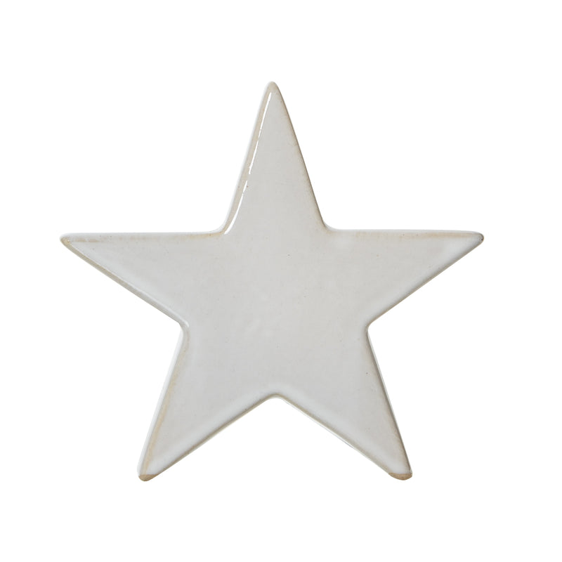 Small White Ceramic Standing Star Decoration