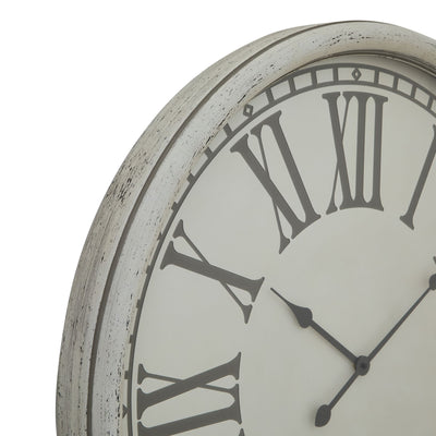 White Washed Wood Rustic Wall Clock