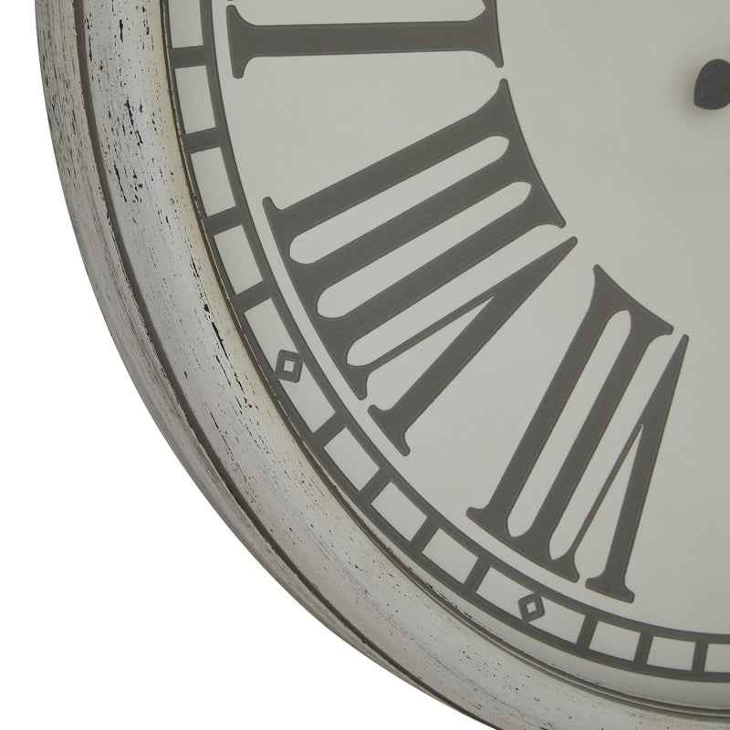 White Washed Wood Rustic Wall Clock