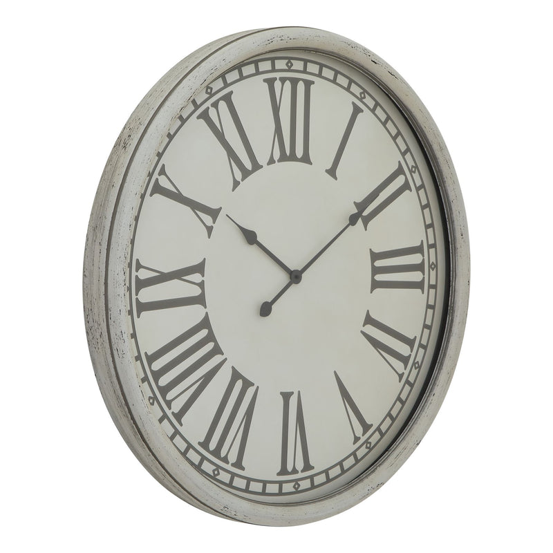 White Washed Wood Rustic Wall Clock