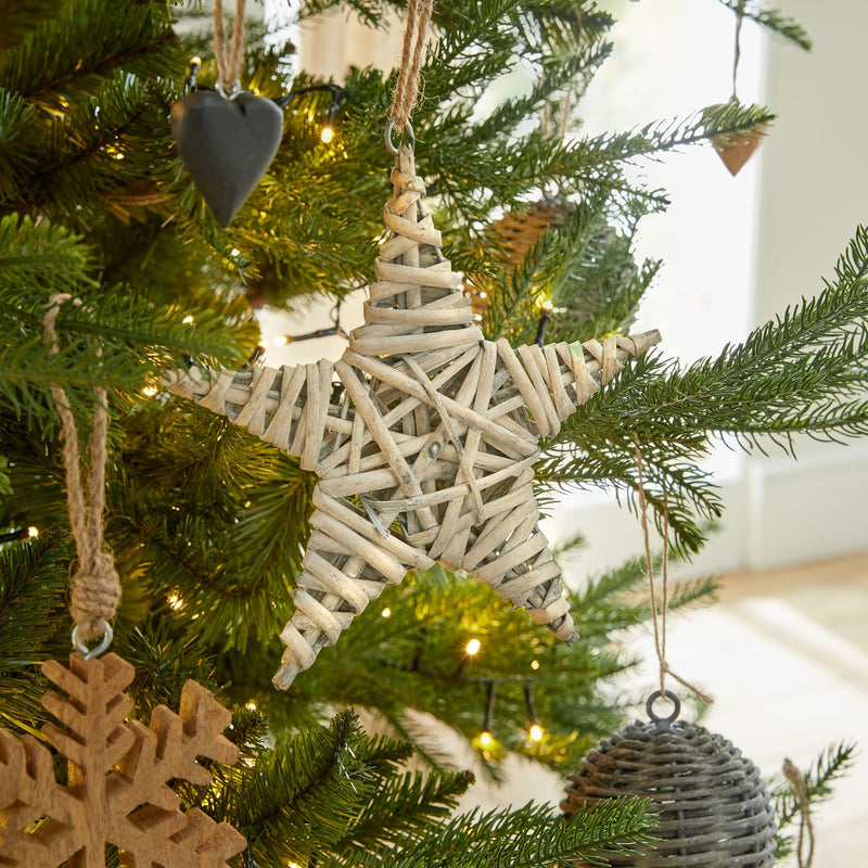 Medium Wicker Star Hanging Decoration