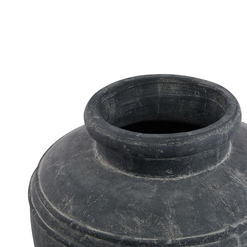 Large Dark Grey Ceramic Water Pot